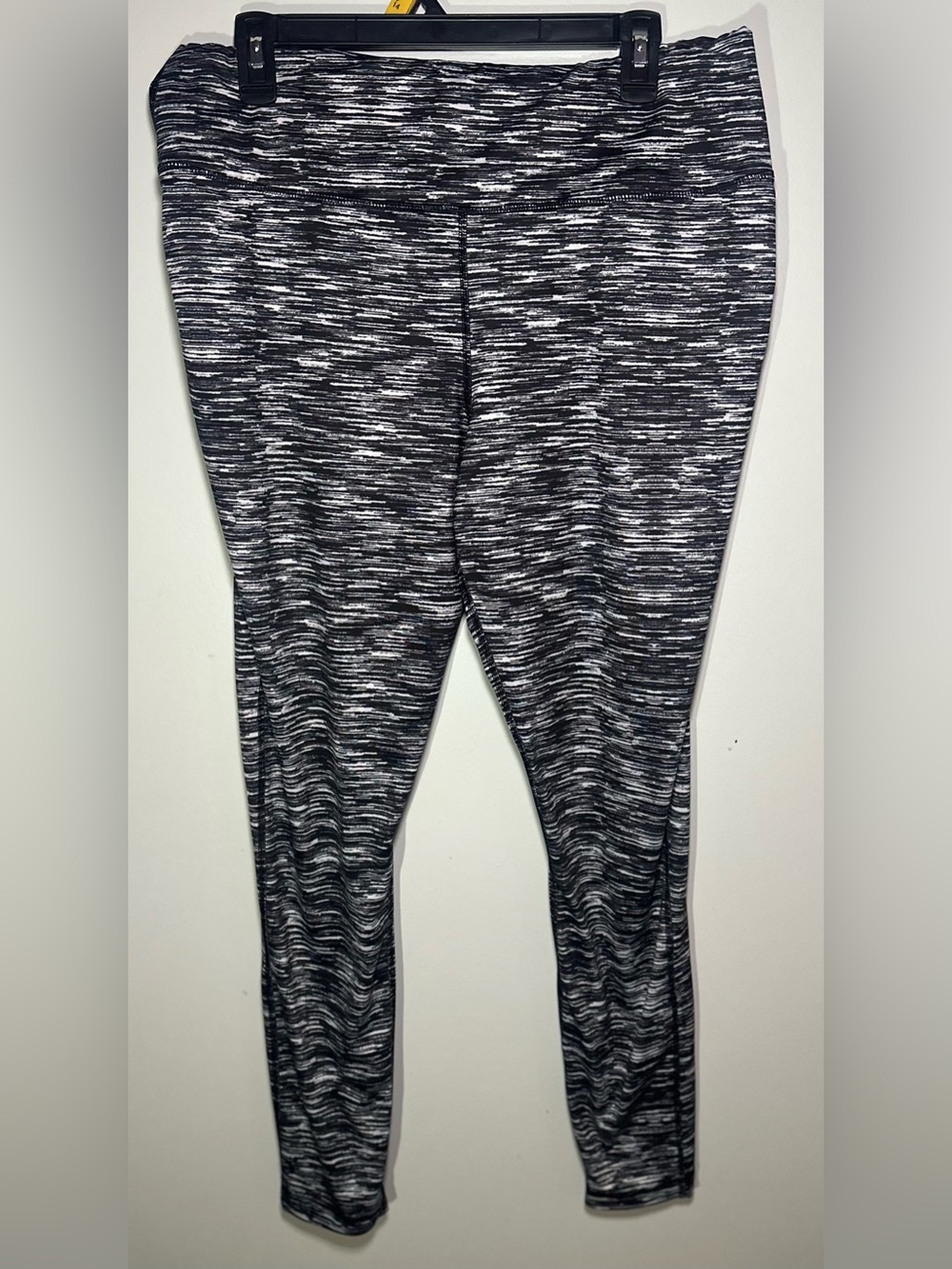 ZELOS Black White Space Dye Leggings High Rise Athletic Workout XL